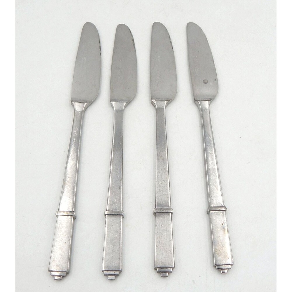 Stanley Roberts Stuart I Modern Satin Solid Dinner Knives Lot/4 Stainless Steel